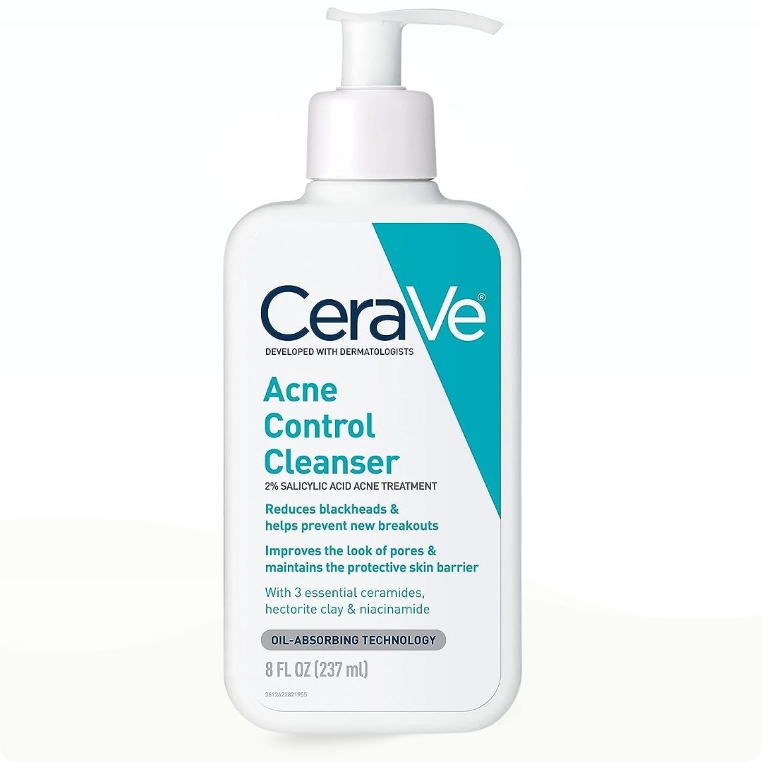 CeraVe Acne Control Cleanser 2% Salicylic Acid Treatment 237 mL (8 fl oz) - Cleanser for acne