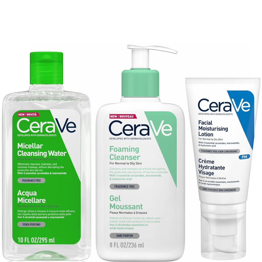 CeraVe Double Cleanse and Moisturise Bundle - Moisturizer for hydration
