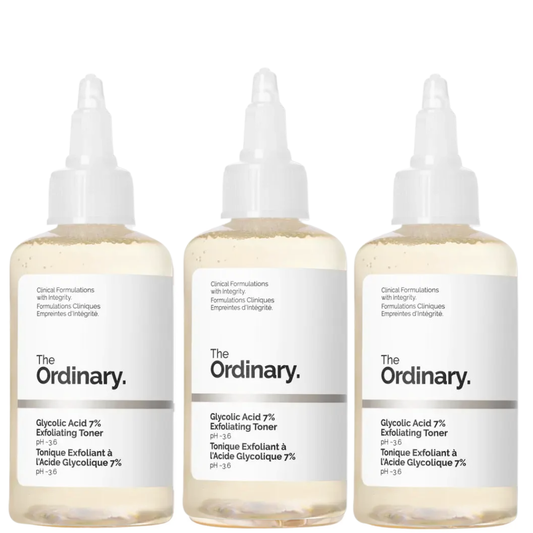 The Ordinary Glycolic Acid 7% 240ml (Three Pack) - Sunscreen for dark spots