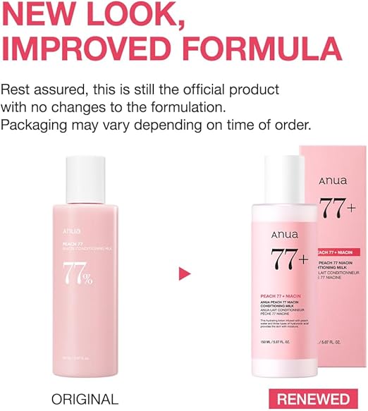 Anua Peach 77 Niacin Conditioning Milk Korean Skin Care for Glass Skin