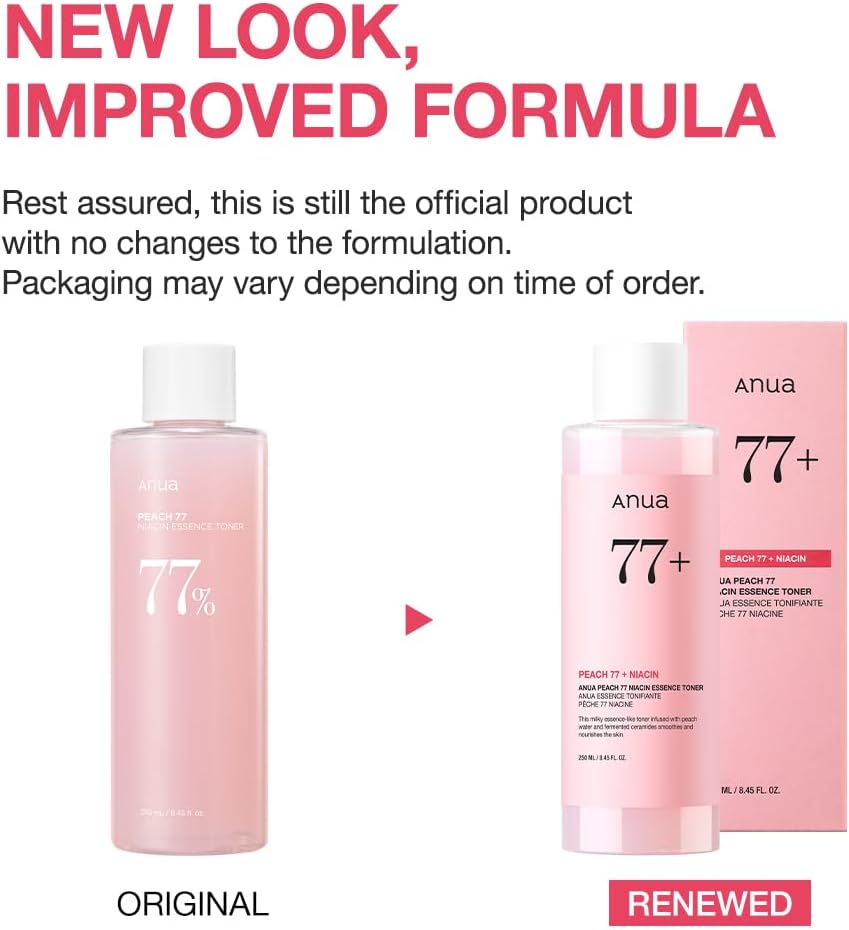 Anua Peach 77 Niacin Essence Toner Brightening Toner,  Glass Skin
