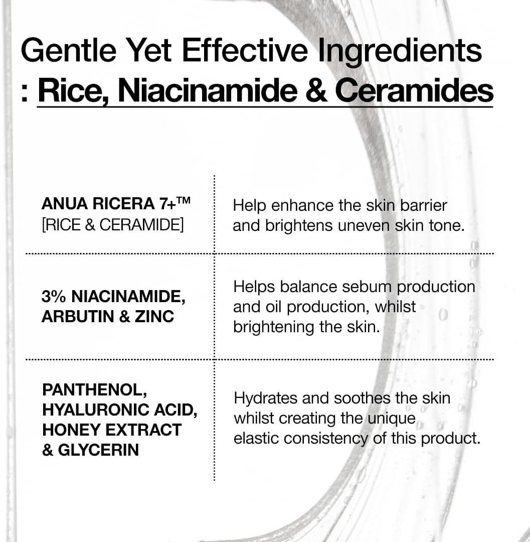 Anua 7+ Rice Ceramide Hydrating Barrier Serum Glass Skin, Korean Skin Care