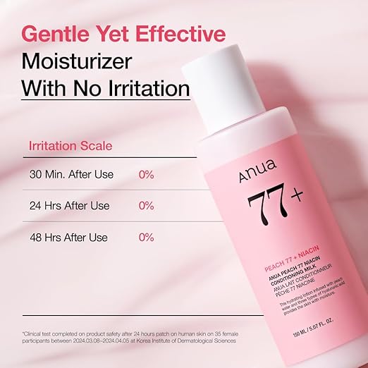 Anua Peach 77 Niacin Conditioning Milk Korean Skin Care for Glass Skin