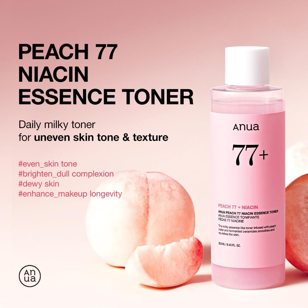 Anua Peach 77 Niacin Essence Toner Brightening Toner,  Glass Skin