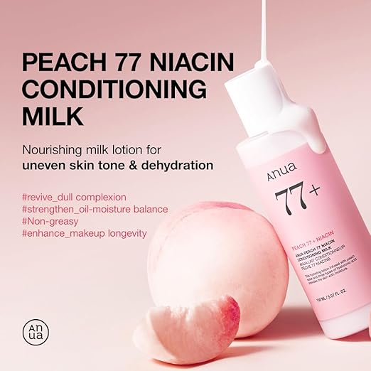 Anua Peach 77 Niacin Conditioning Milk Korean Skin Care for Glass Skin