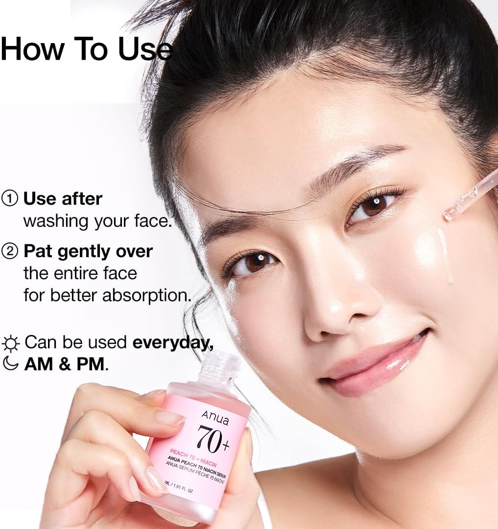 Anua Peach 70% Niacinamide Serum Brightening Hydrating Face Serum