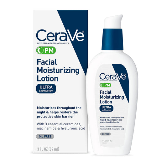 لوشن ترطيب الوجه CeraVe PM ليلاً