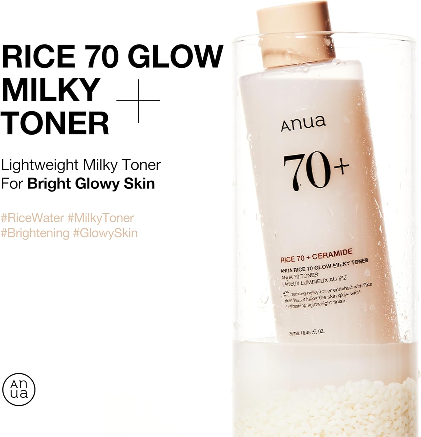 Anua Rice 70 Glow Milky Toner, for Glass Skin