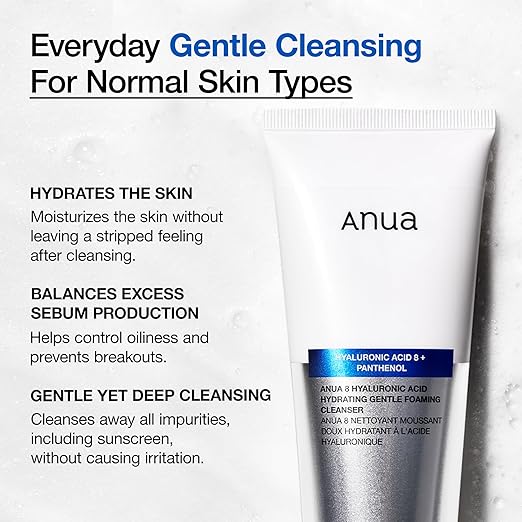 Anua 8 Hyaluronic Acid Hydrating Gentle Foaming Cleanser