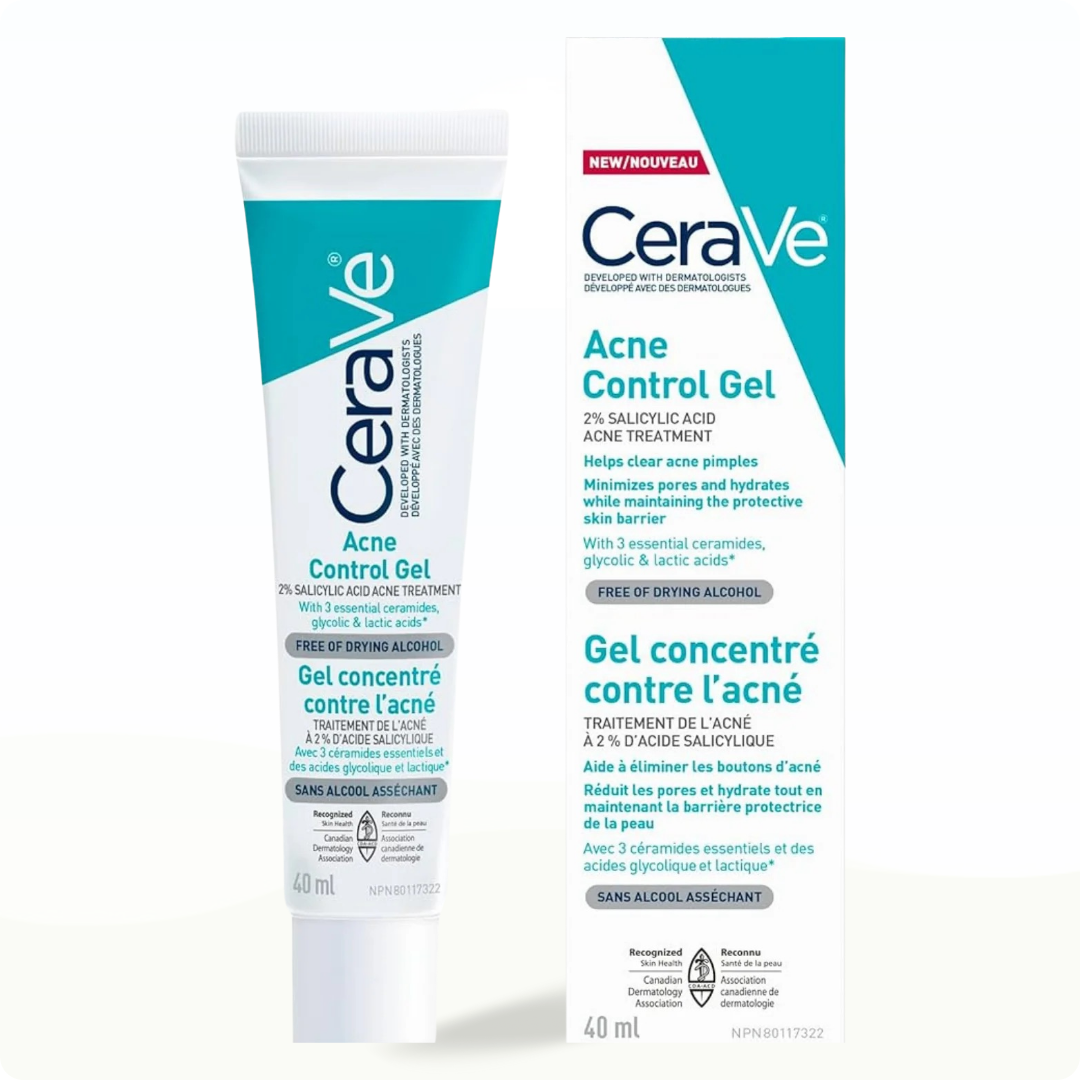CeraVe Acne Control Gel Acne Treatment With 2% Salicylic Acid 40 mL (1.35 fl oz) - Moisturizer for acne
