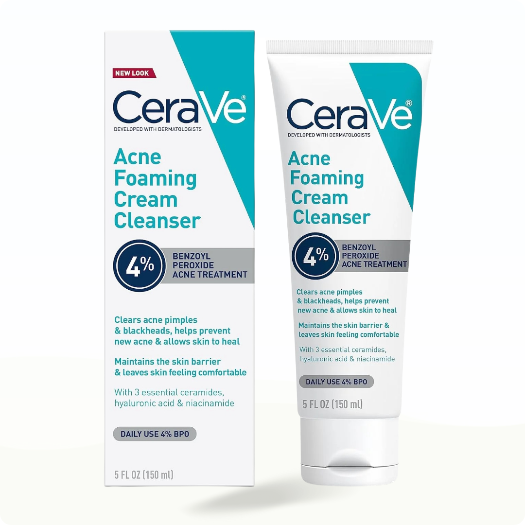 CeraVe Acne Foaming Cream Cleanser 150 mL (5 fl oz) - Cleanser for acne