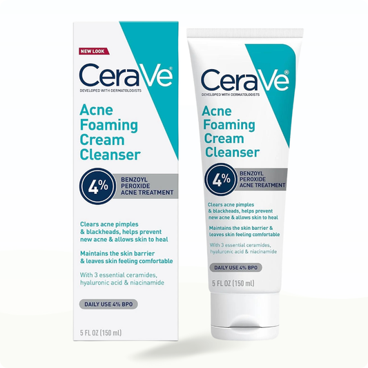 CeraVe Acne Foaming Cream Cleanser 150 mL (5 fl oz) - Cleanser for acne