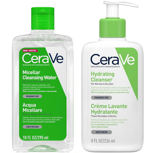 CeraVe Hydrating Double Cleansing Duo - Cleanser for hydration