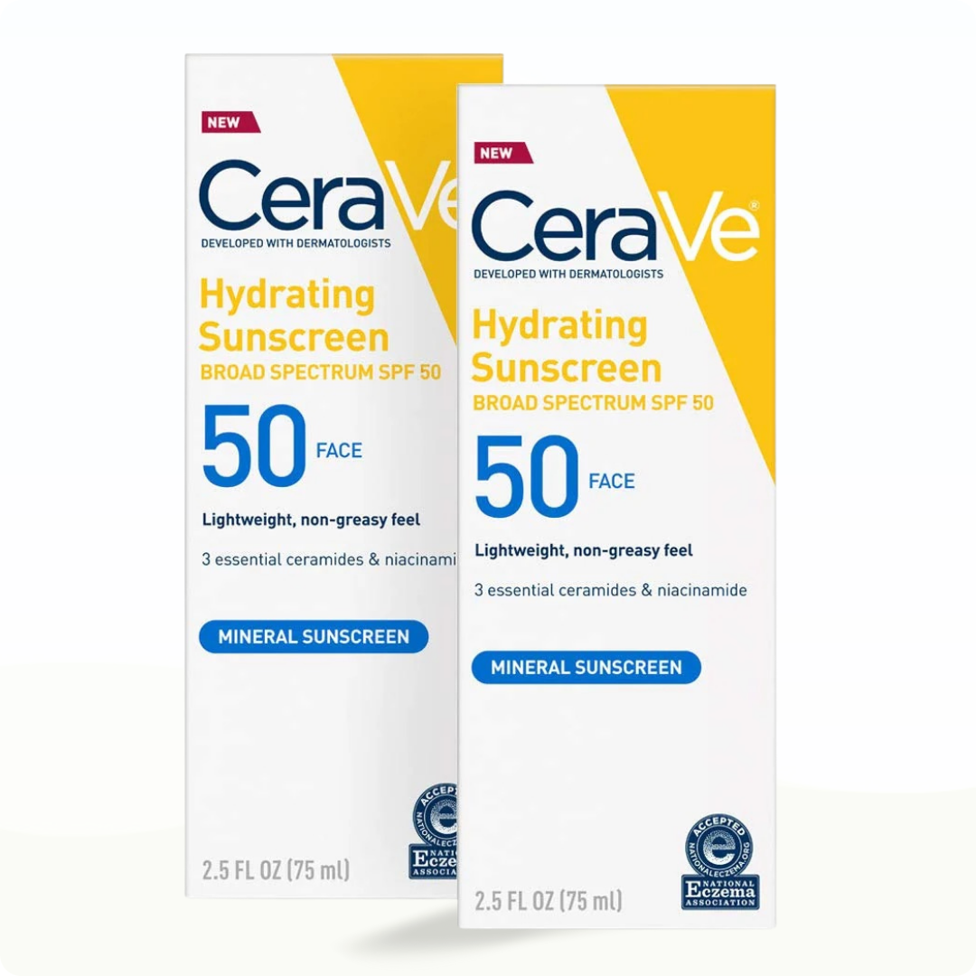 CeraVe Hydrating Sunscreen Spf 50 Face Sheer Tint 2.5 oz (75 ml) - Sunscreen for hydration
