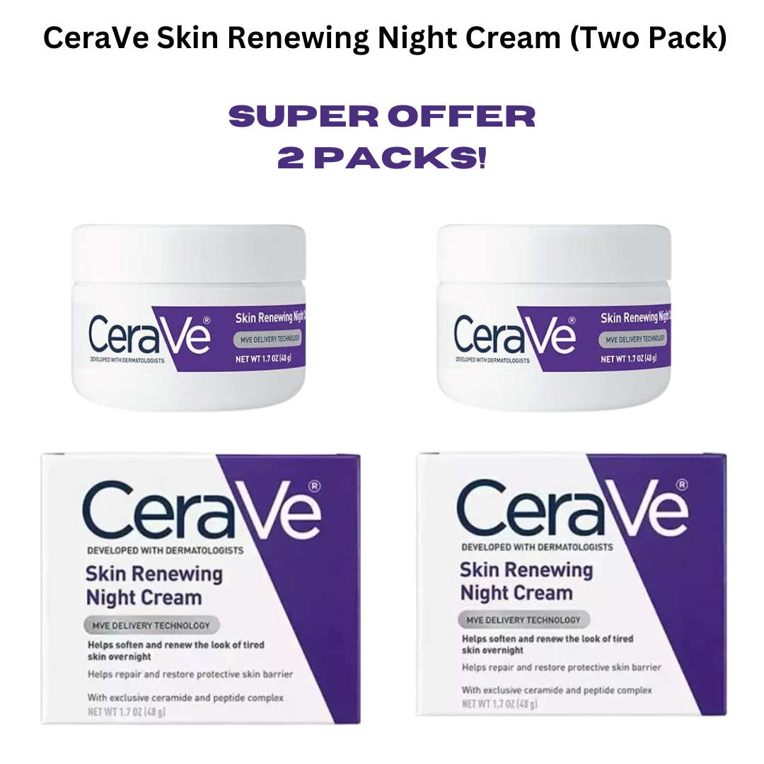 CeraVe Skin Renewing Night Cream (Two Pack) - Moisturizer for anti-aging