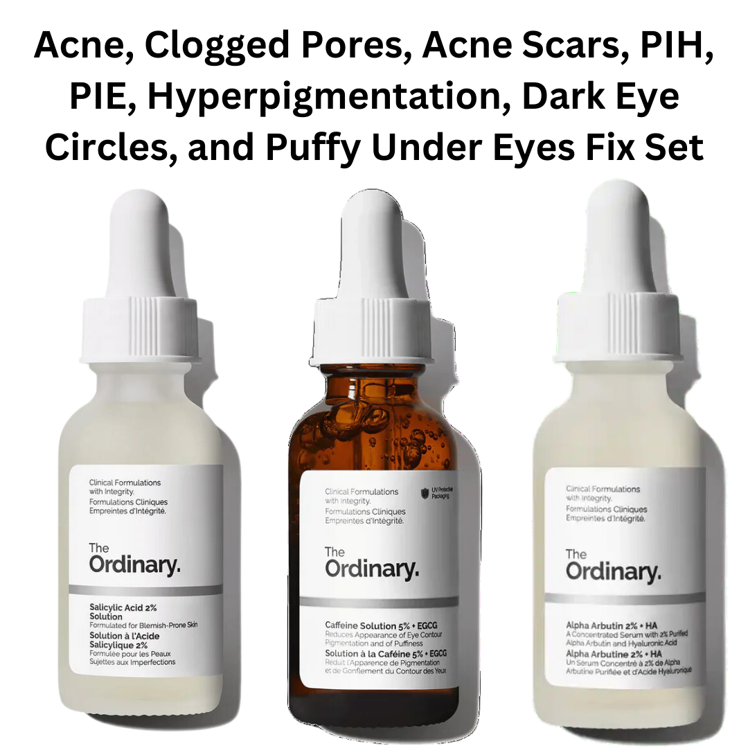 Acne, Clogged Pores, Acne Scars, Hyperpigmentation, Dark Eye Circles, and Puffy Under Eyes Treat Set