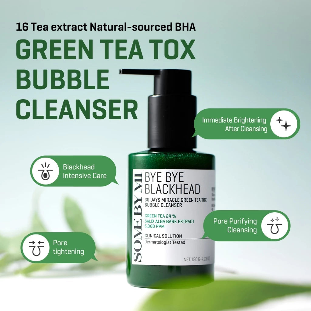 Some By Mi Bye Bye Blackhead Green Tea Tox Bubble Mask Facial Cleanser - Cleanser for hydration - view 2