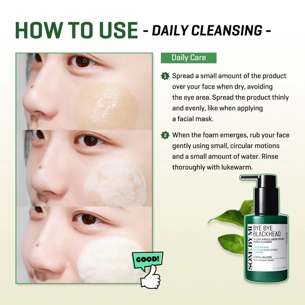 Some By Mi Bye Bye Blackhead Green Tea Tox Bubble Mask Facial Cleanser - Cleanser for hydration - view 8