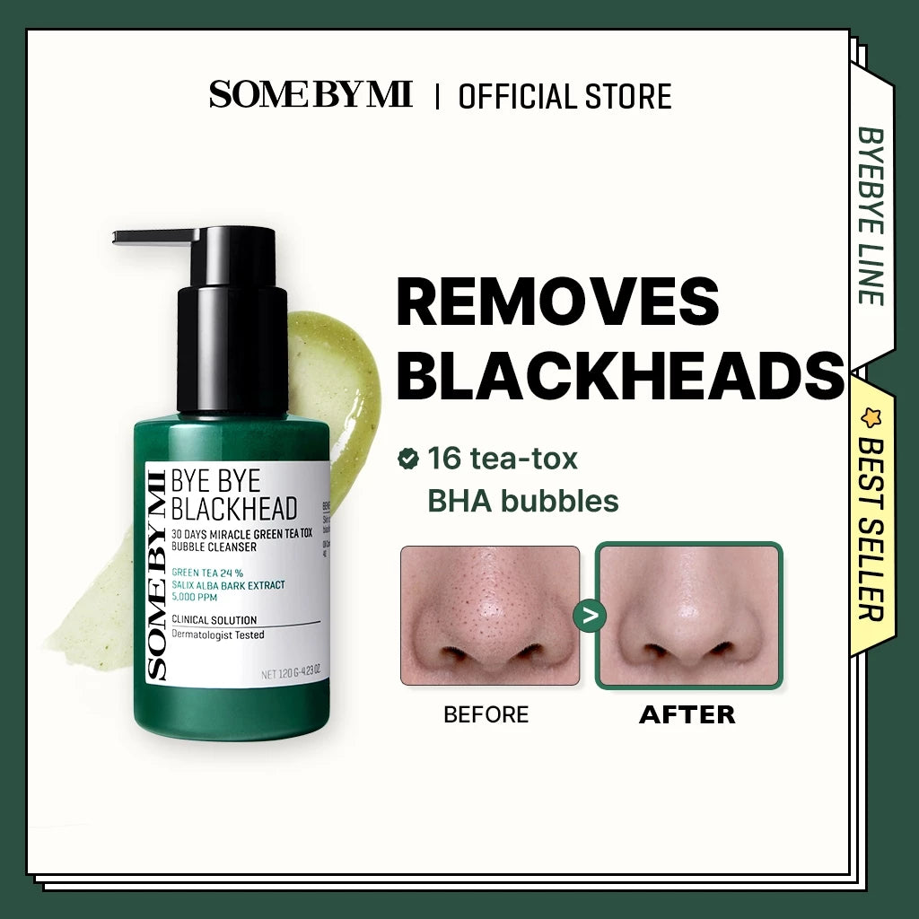 Some By Mi Bye Bye Blackhead Green Tea Tox Bubble Mask Facial Cleanser - Cleanser for hydration