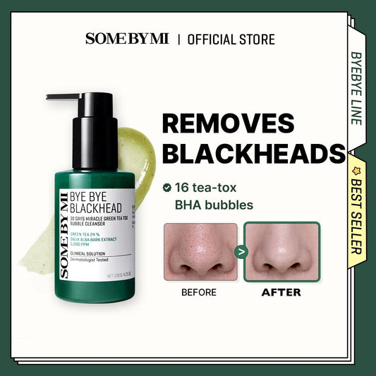 Some By Mi Bye Bye Blackhead Green Tea Tox Bubble Mask Facial Cleanser - Cleanser for hydration